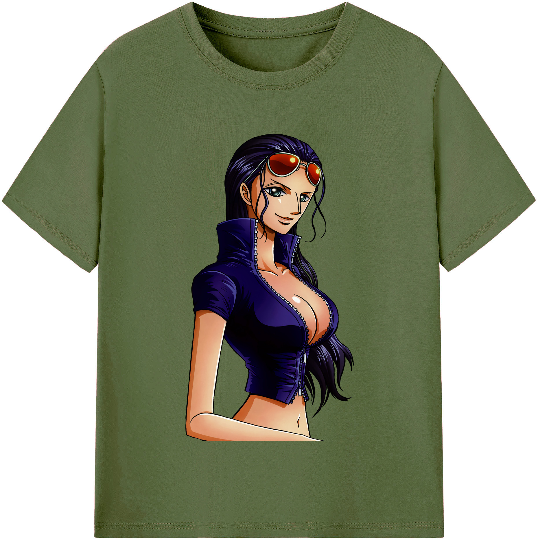 ワンピース ニコ・ロビン ONE PIECE Nico Robin 綿100％半袖Tシャツ（フロントプリント）